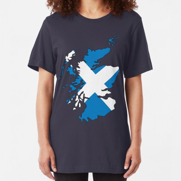 Scotland Flag and Country Slim Fit T-Shirt