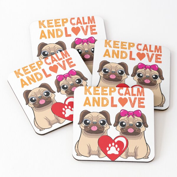 Item preview, KEEP CALM AND LOVE PUGS designed and sold by ColorCollection.