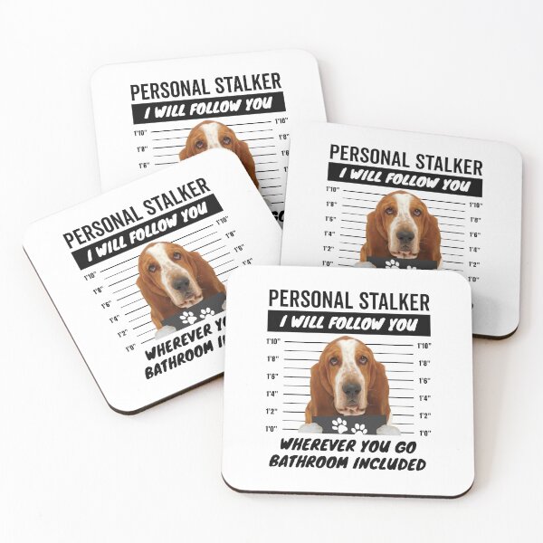 Item preview, Personal Stalker Dog – Red and White Basset Hound designed and sold by More Cute Dogs.