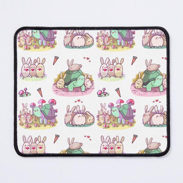 Item preview, Cute bunnies and turtle with mushrooms sticker pack (get in medium or large) designed and sold by Mayarart.