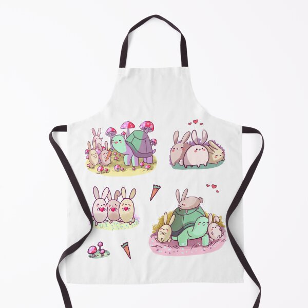 Item preview, Cute bunnies and turtle with mushrooms sticker pack (get in medium or large) designed and sold by Mayarart.