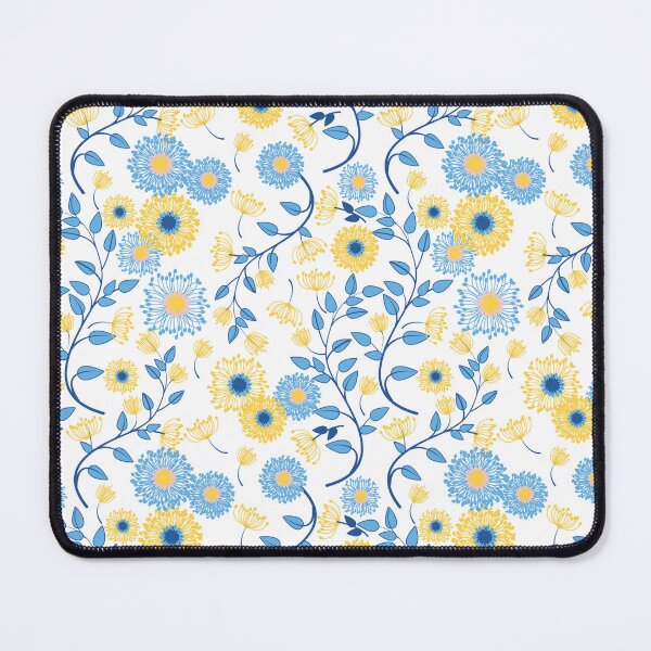 Item preview, Cornflower Blue And Yellow Floral Pattern  designed and sold by blackcowgirls.