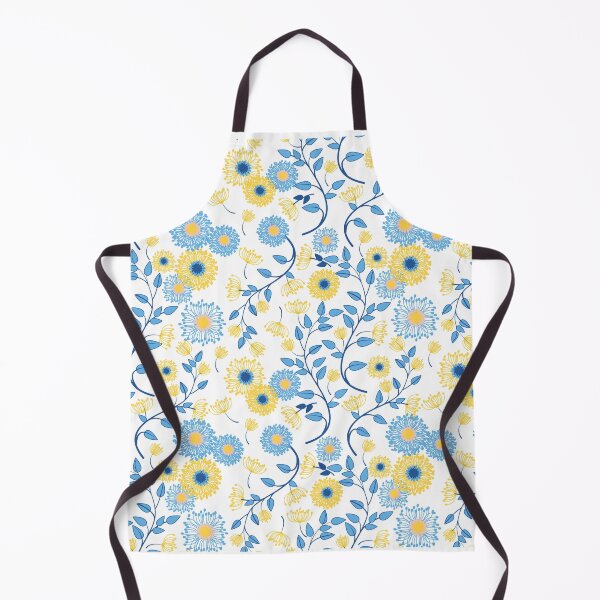 Item preview, Cornflower Blue And Yellow Floral Pattern  designed and sold by blackcowgirls.