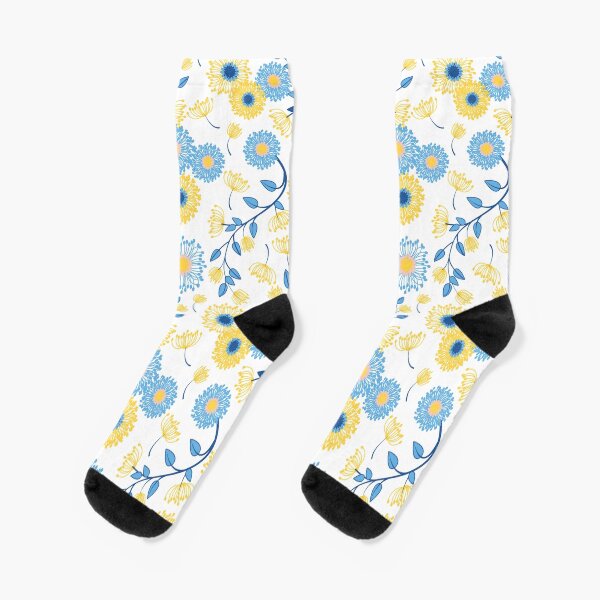 Item preview, Cornflower Blue And Yellow Floral Pattern  designed and sold by blackcowgirls.