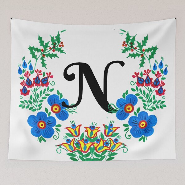 Item preview, letra N con flores designed and sold by Elyora.