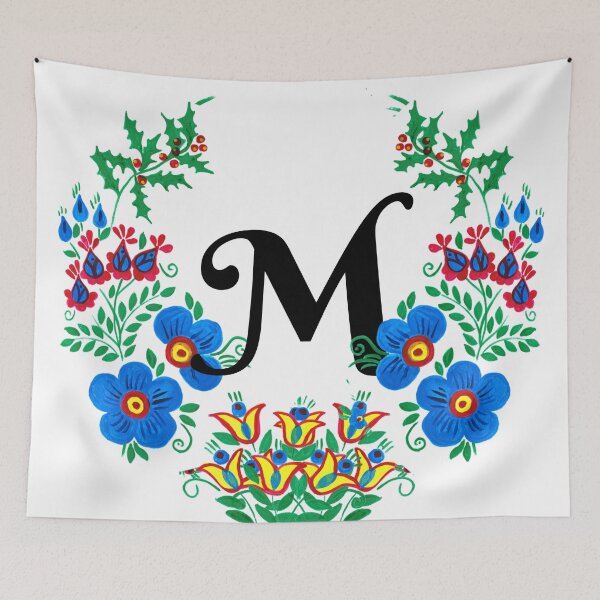 Item preview, letra M con flores designed and sold by Elyora.