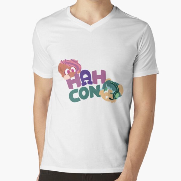 HAHcon with Cozy and Glitch V-Neck T-Shirt
