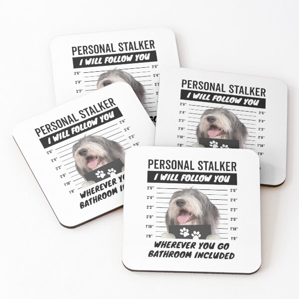 Item preview, Personal Stalker Dog – Blue and White Bearded Collie designed and sold by More Cute Dogs.
