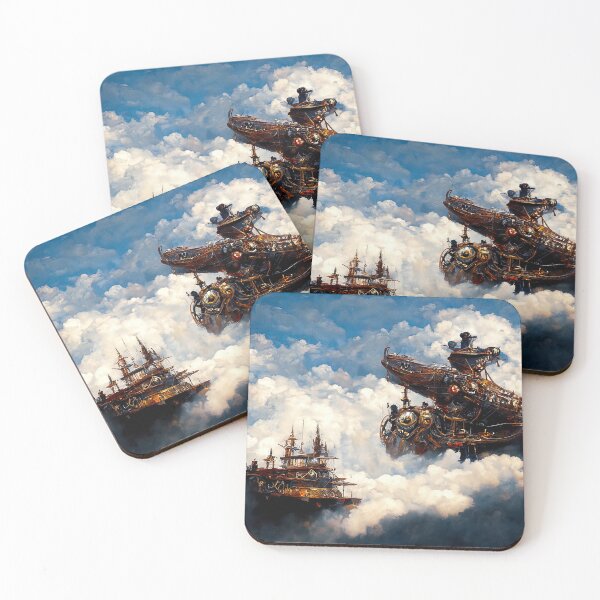 Item preview, Steampunk flying ship designed and sold by AM FineArtPrints.