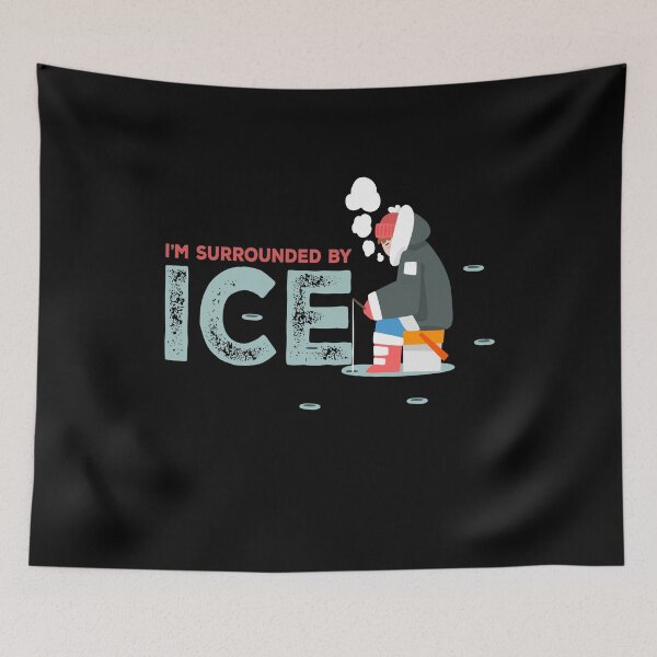 Item preview, Surrounded By Ice Fishing Ice Fisherman designed and sold by MooonTees.