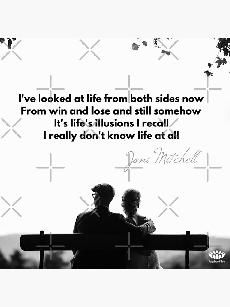 "Both Sides Now song lyrics by Joni Mitchell" Sticker for Sale by vagabondsoul Redbubble