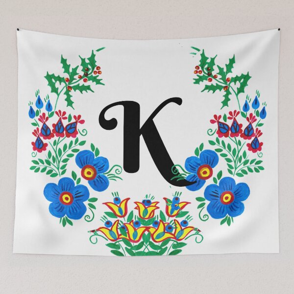 Item preview, letra k con flores designed and sold by Elyora.