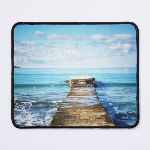 Item preview, Oceans View The Jetty at Arillas Beach Corfu Greece designed and sold by nickbrayimages.
