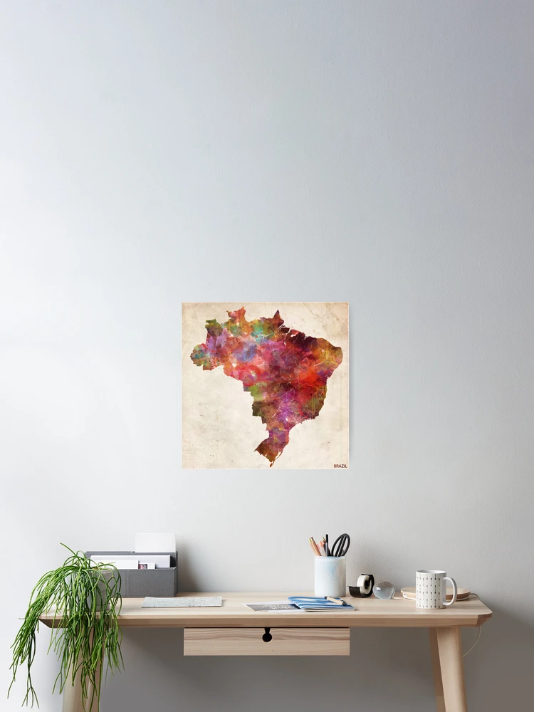 Thumbnail 2 of 3, Poster, Brazil map designed and sold by MapMapMaps.