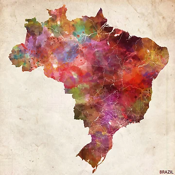 Artwork thumbnail, Brazil map by MapMapMaps