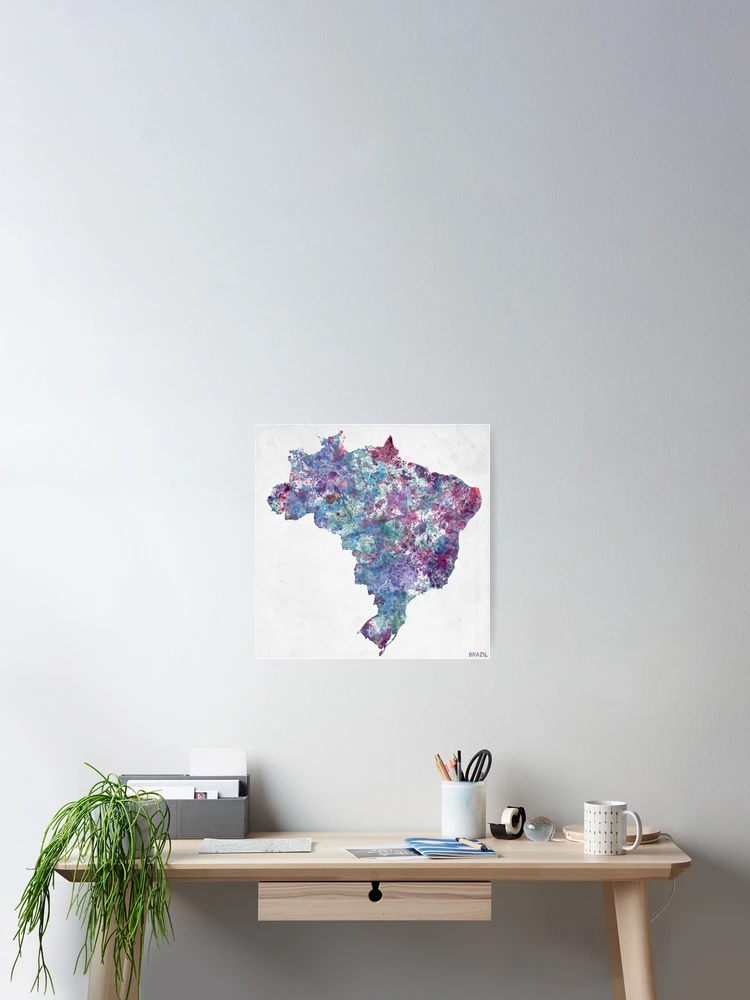 Thumbnail 2 of 3, Poster, Brazil map designed and sold by MapMapMaps.