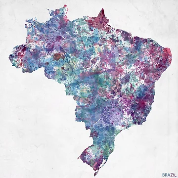 Artwork thumbnail, Brazil map by MapMapMaps