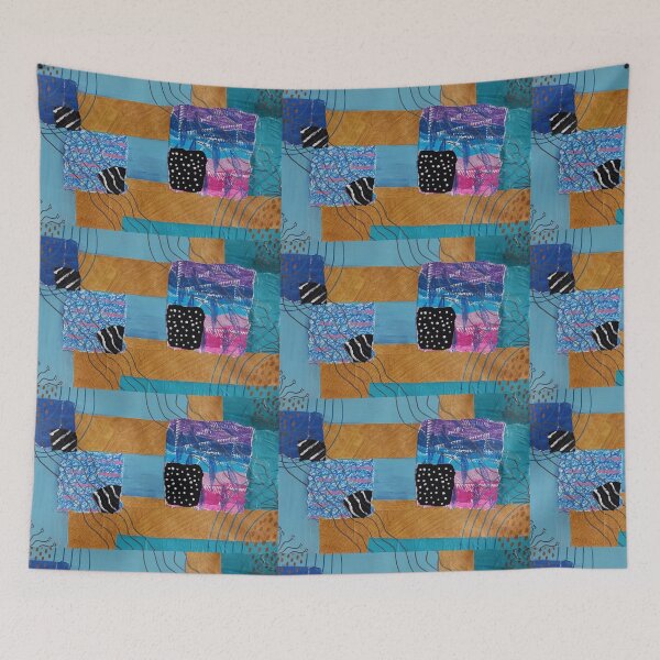 Item preview, The Blue Reign - Collage Artwork  designed and sold by Dream Bloom Gallery.