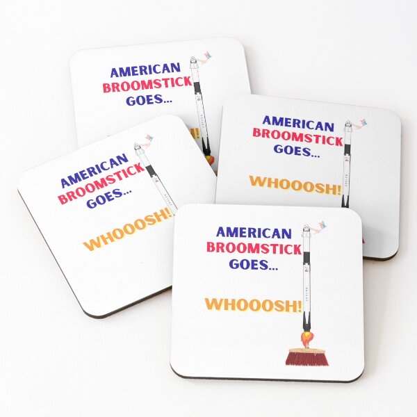 Aperçu de l'œuvre American Broomstick Goes Whoosh - Funny Pro America SpaceX Falcon 9 et Anti Russian ISS Design créée et vendue par raretshirtsuk.