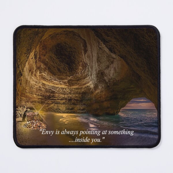 Item preview, Fantasy Fun Image of a Cave Full of Treasures with a Novelty Quotation About Envy designed and sold by NovawayDirect.