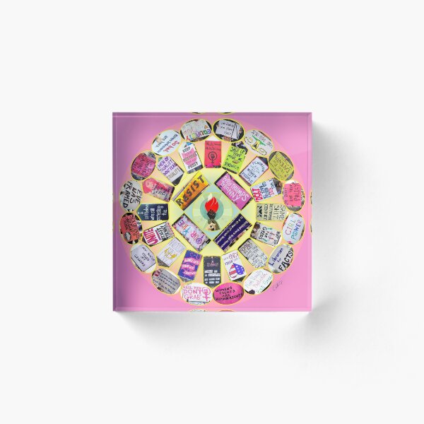Resist Mandala Acrylic Block