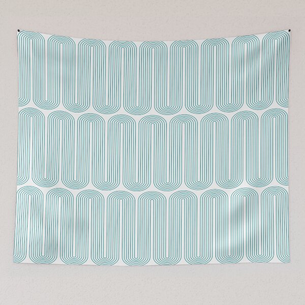 Item preview, Abstract Geometric Seamless, retro pattern bleu pattern Duvet Cover designed and sold by Shifa19.