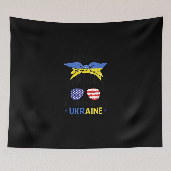 Item preview, Ukrainian American Flag I Stand With Ukraine Messy Bun Women designed and sold by KimbempeCB.