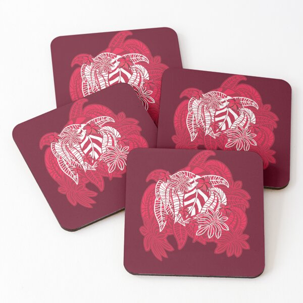 Item preview, Vintage Hawaiian Tropical Red Overlay designed and sold by sunnthreads.