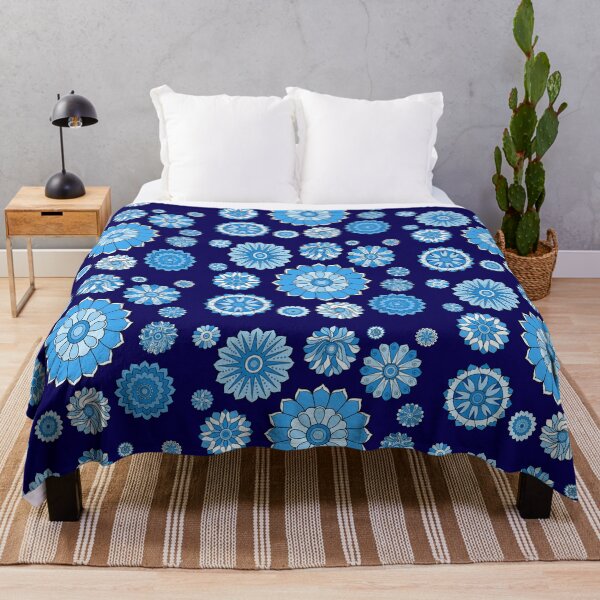 Item preview, Blue Psychedelic Floral Power Pattern designed and sold by Deborah Camp.