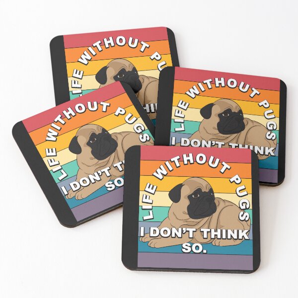 Item preview, Life without pugs, i don't think so funny artistic retro sunset vintage design 2 designed and sold by SamRVstore.