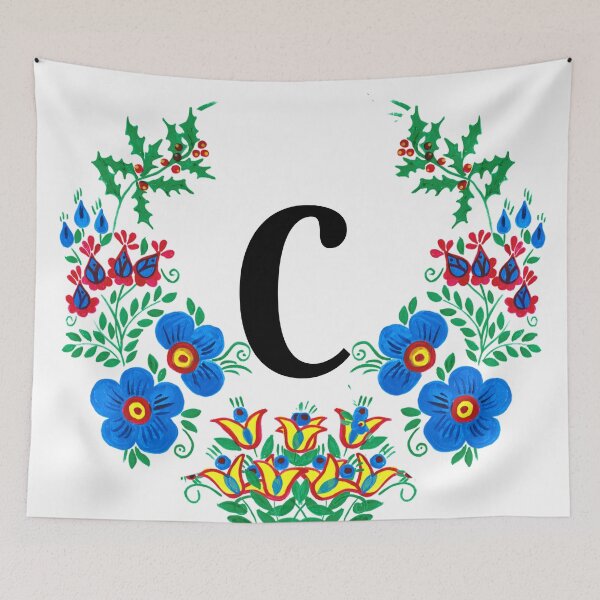 Item preview, letra c with flores designed and sold by Elyora.