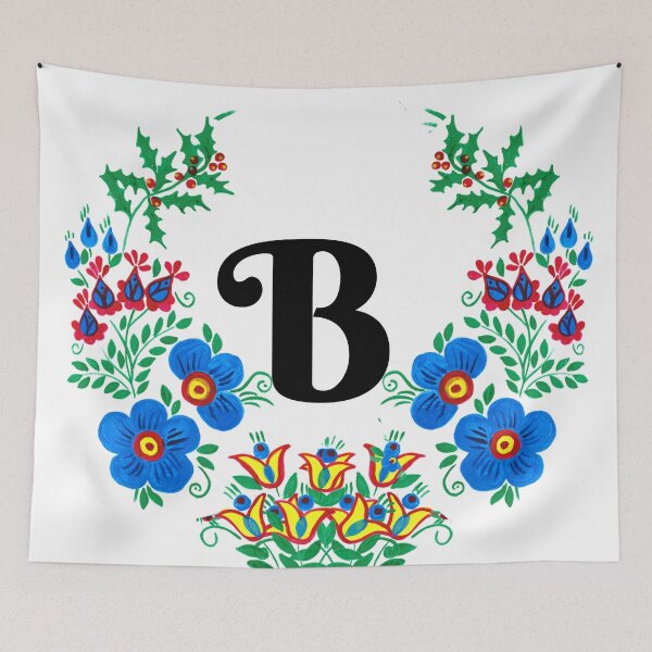 Item preview, letra b with flores designed and sold by Elyora.