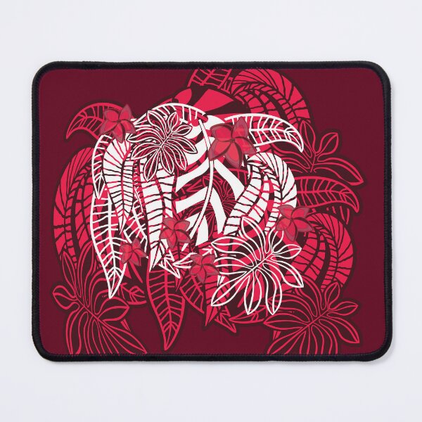 Item preview, Vintage Hawaiian Tropical Red Overlay designed and sold by sunnthreads.