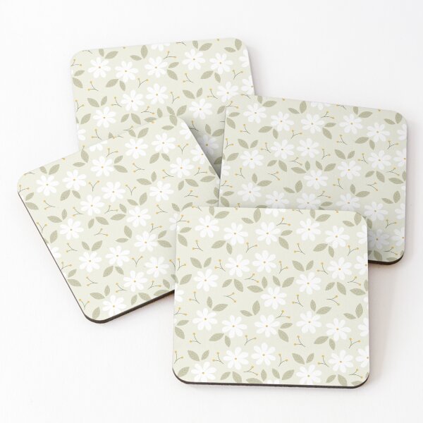 Item preview, Daisy flower seamless on green background illustration. Pretty floral pattern for print designed and sold by Batda.