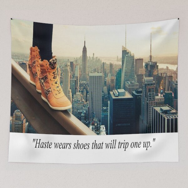 Item preview, Fantasy Fun Image of a Woman Balancing on a High Beam With a Novelty Warning Quotation  designed and sold by NovawayDirect.