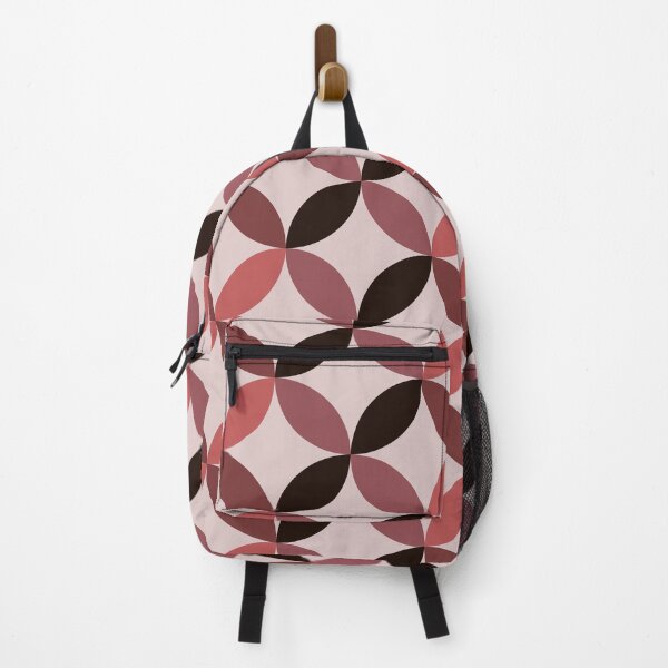 Item preview, Mid century modern abstract leaf geometric pattern in red and brown designed and sold by Yasminepatterns .