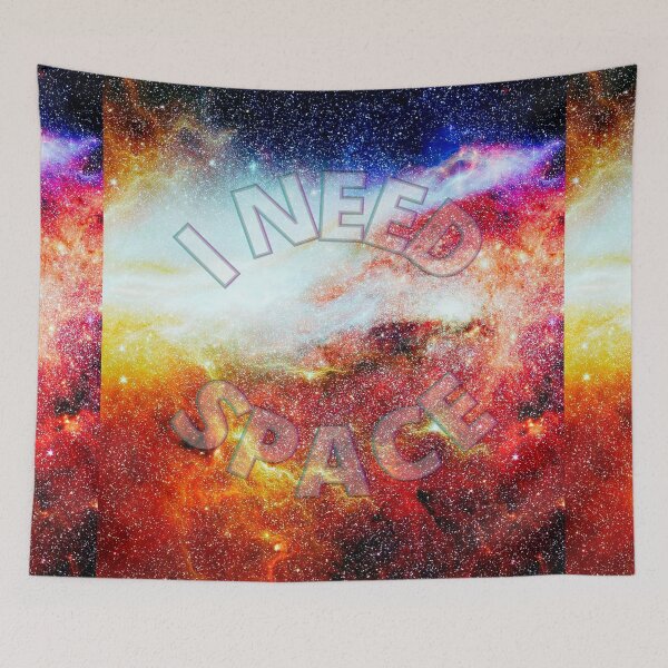 Item preview, I Need Space (Circle) - Lightning Storm Galaxy designed and sold by Quirkdom.