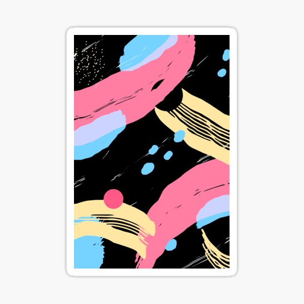 Blue, pink, yellow Sticker