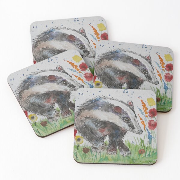 Item preview, Badger among flowers designed and sold by Casimirasart.