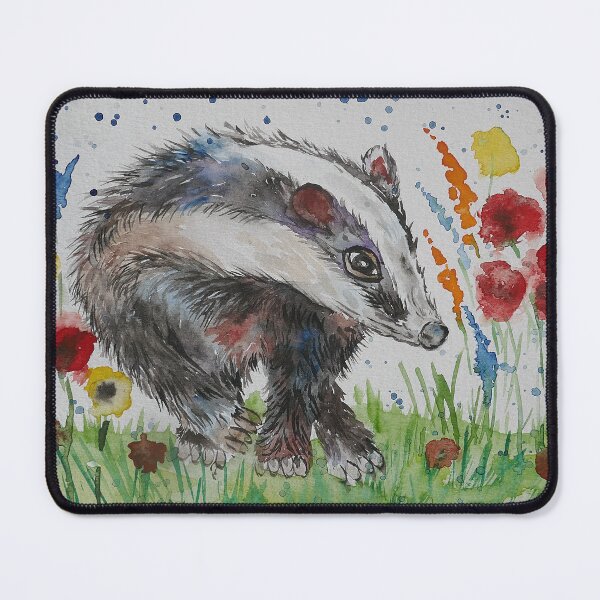 Item preview, Badger among flowers designed and sold by Casimirasart.