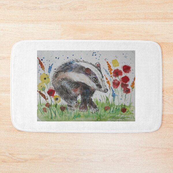 Item preview, Badger among flowers designed and sold by Casimirasart.