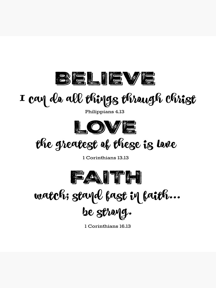 Believe, Love, Faith Bible Verses Greeting Card for Sale by motivateme