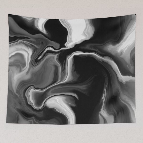 Item preview, Black and White Liquid Swirl designed and sold by PeachyLitchi.