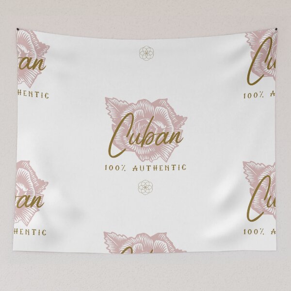 Aperçu de l'œuvre Cubain 100% authentique - Graphique floral hispanique créée et vendue par Cerkis.