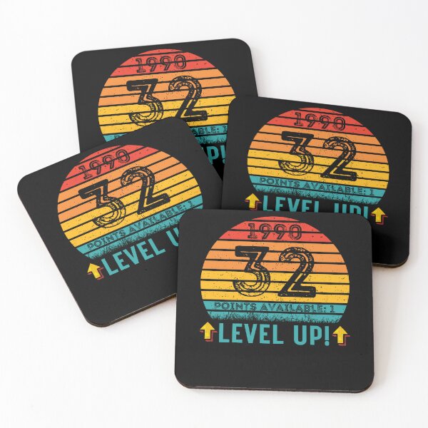 Item preview, 32 Year Old Birthday Gift Level UP 1990 designed and sold by UniqueBPresent.