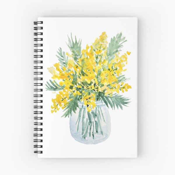 Item preview, Yellow mimosa flowers bouquet watercolor painting designed and sold by snowlynx.