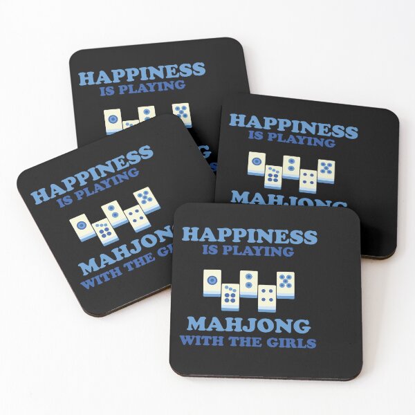 Item preview, Happiness Is Playing Mahjong Blue Color designed and sold by SRCreativity.