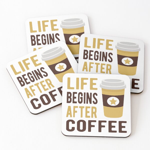 Item preview, Life Begins After Coffee Funny Coffee Quote Sarcastic Coffee Lover Humor designed and sold by Bad Kitty Designz.