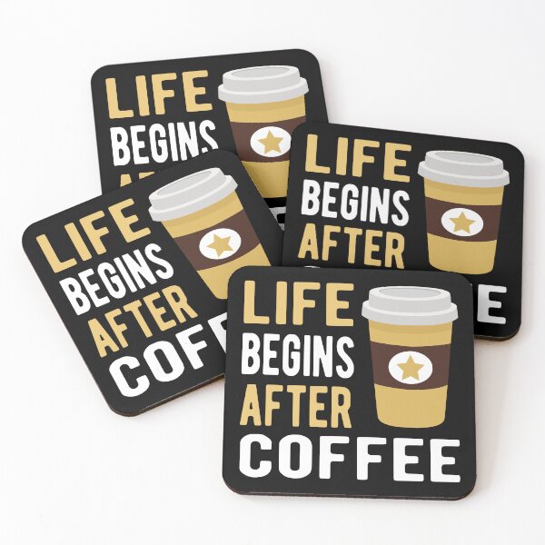 Item preview, Funny Coffee Saying Life Begins After Coffee For Coffee Lover Humor  designed and sold by Bad Kitty Designz.