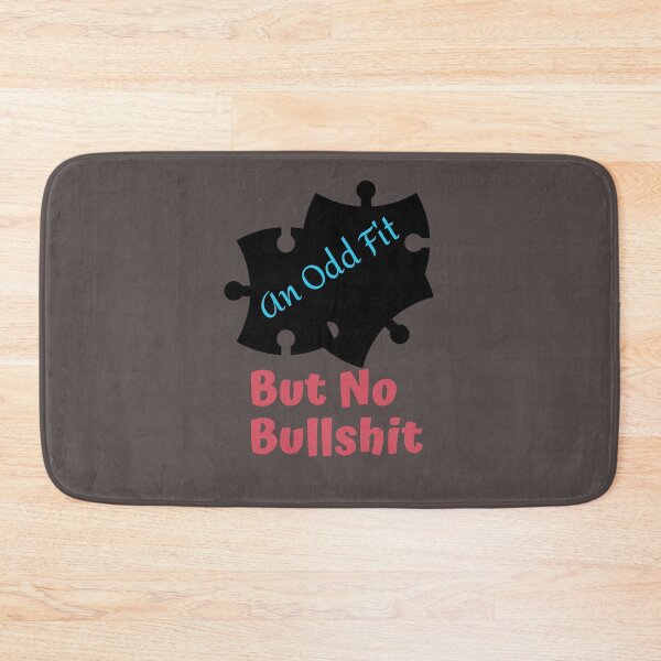 Item preview, An Odd Fit But No Bullshit--Black+Red+Blue Puzzle Piece Graphic (Bold, on Grey) designed and sold by GladBlackLamb.